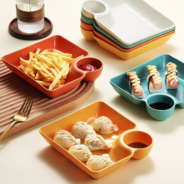 Dumpling Plate with Sauce Dish